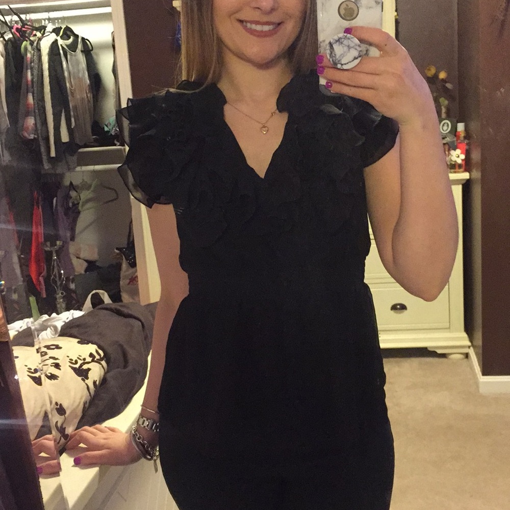 Black Shirt with Ruffles